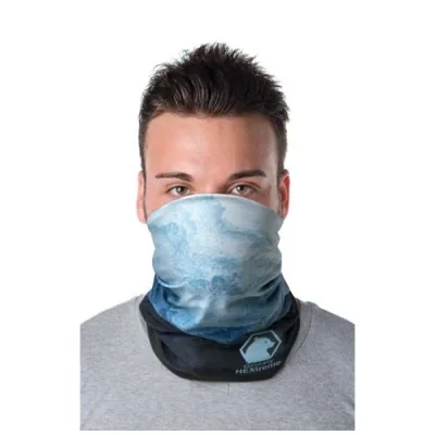 Foulard multi-usages Zoya en RPET avec impression par sublimation, ourlets et couche en polaire