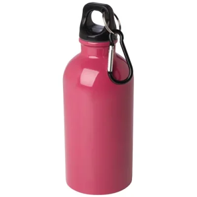 Bouteille d'eau Oregon de 400 ml simple paroi en acier recyclé certifié RCS avec mousqueton
