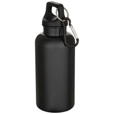 Bouteille d’eau Oregon de 400 ml en plastique recyclé uni certifié RCS avec mousqueton