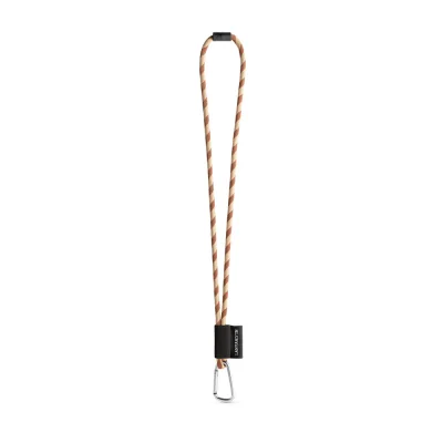 SET Lanyard TUBE Long (Ø 7 mm) avec mousqueton en forme de D de 55 mm et fermoir de sécurité Ø 7 mm