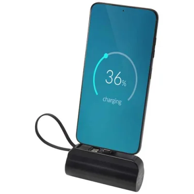 Batterie de secours Alnair Type-C de5 000 mAh et 10 W en plastique recyclé avec support de retournement intégré et câble 2 en