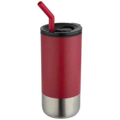 Gobelet isotherme Grayson 480 ml certifié RCS avec paille en silicone