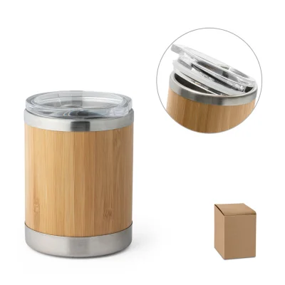 Lycka – Tasse 350mL en bambou et acier inox