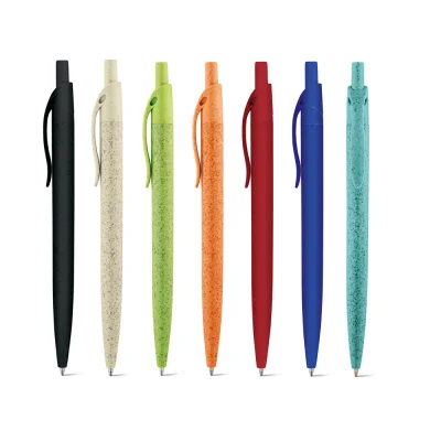 Camila – Stylo à bille en fibre de paille de blé et ABS avec clip
