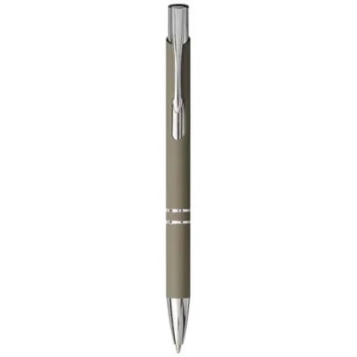 Stylo bille rétractable doux au toucher Moneta (encre noire)