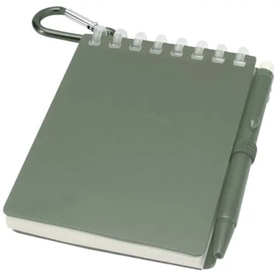 Ensemble carnet souple d’extérieur recyclé et stylo bille (encre noire) Lig Mini