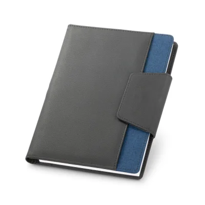 Russel – Couverture en PU et tissu polyester avec bloc-notes A5 avec pages unies