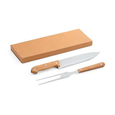 Salsa – Ensemble de 2 pièces pour barbecue en bambou et acier inoxydable