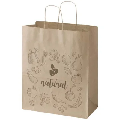 Sac en papier Kraft 80 à 90 g/m2 avec poignées torsadées 32 x 17 x 39 cm