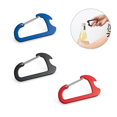 Close – Mousqueton avec décapsuleur en aluminium