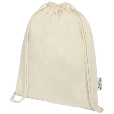 Sac avec cordon Oregon en coton recyclé 140 g/m² certifié GRS
