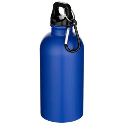 Bouteille d’eau Oregon de 400 ml à simple paroi avec finition MATE, en acier inoxydable recyclé certifié RCS avec mousqueton