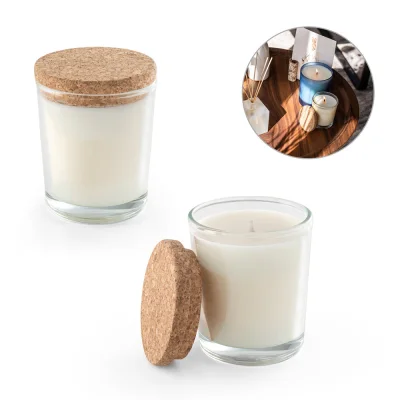 Zen 80 – Bougie aromatique dans une coupelle en verre avec un couvercle en liège 80 g