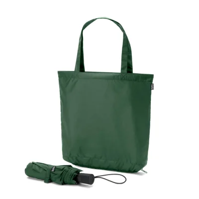 Skylar – Parapluie 2 en 1 avec sac shopping en polyester recyclé inclus