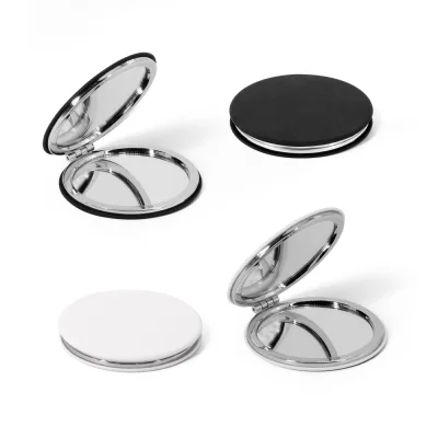 Freya – Miroir rond double face avec extérieur en PU mat