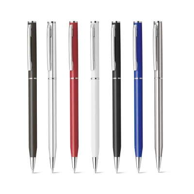 Lesley Metallic – Stylo à bille en aluminium avec clip et mécanisme twist