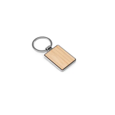 Gaston Rectangular – Porte-clés rectangulaire en zinc et bambou
