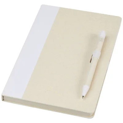 Ensemble carnet de notes format A5 et stylo bille, à partir de briques de lait recyclées, Dairy Dream