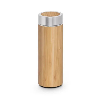 Naturel – Bouteille thermos en bambou et acier inoxydable (90 % recyclé) 430 mL