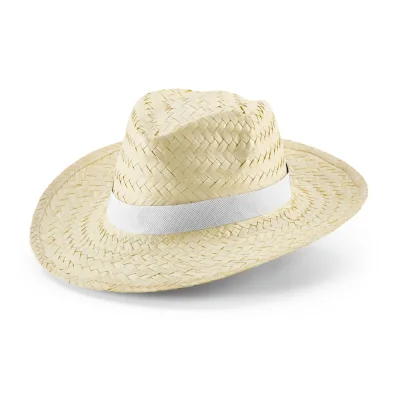 Edward Poli – Chapeau de paille naturelle avec bande en polyester