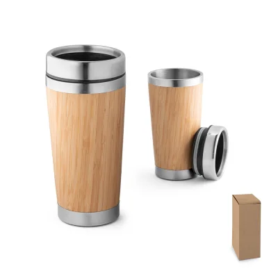 Pietro – Tasse de voyage 500mL en babou et acier inox