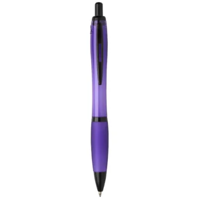 Stylo bille Nash en plastique recyclé avec garnitures noires (encre noire)