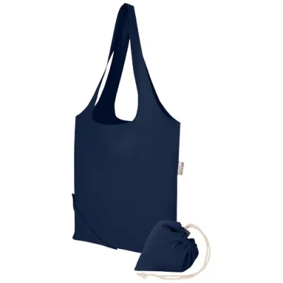 Sac fourre-tout pliable en coton recyclé GRS « Madras Blend » 140 g/m², 7 L
