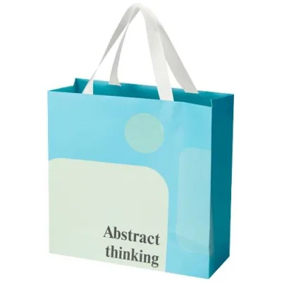 Sac en papier Smartfold 210 g/m² avec anses en ruban et pelliculage brillant - 31 x 12 x 31 cm