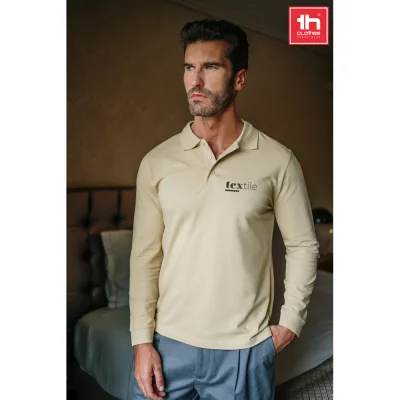 THC Bern – Polo à manches longues en coton cardé pour hommes
