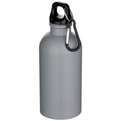 Bouteille d’eau Oregon de 400 ml à simple paroi avec finition MATE, en acier inoxydable recyclé certifié RCS avec mousqueton