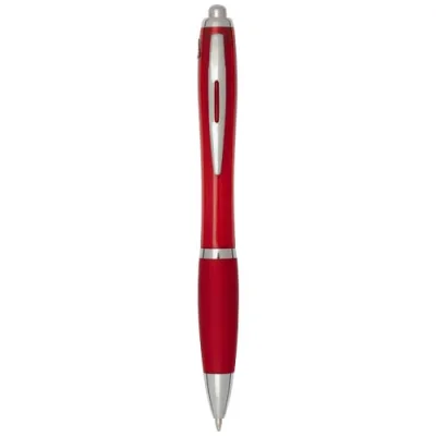 Stylo bille en plastique recyclé RCS avec corps et grip colorés (encre bleue) Nash