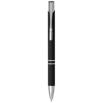 Stylo bille rétractable doux au toucher Moneta (encre noire)
