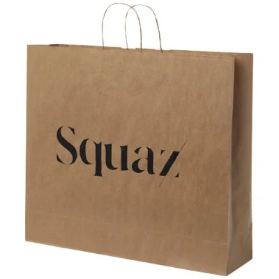 Sac en papier Kraft 90-100 g/m² avec poignées torsadées, 49,5 x 14 x 44 cm
