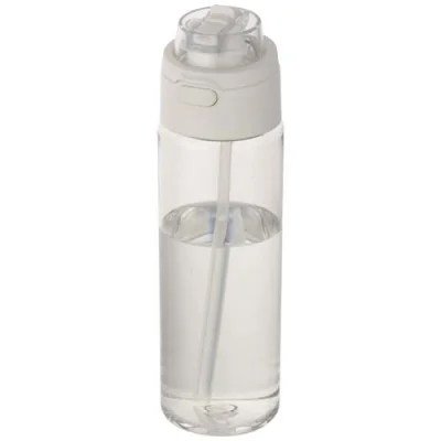 Bouteille d'eau Theron de 700 ml en plastique recyclé RCS, avec bouchon double fonction et paille rabattable