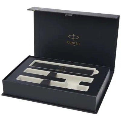 Coffret Parker IM Essentials comprenant un stylo roller et un stylo à bille - argenté