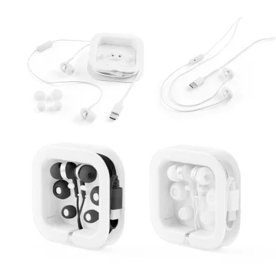 Presley – Écouteurs avec câble USB-C de 1.2 m et microphone intégré en ABS