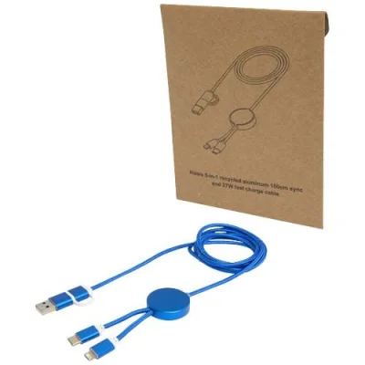 Câble 5 en 1 Alasia en aluminium et plastique recyclés de 150 cm pour la synchronisation des données et la charge rapide de 2