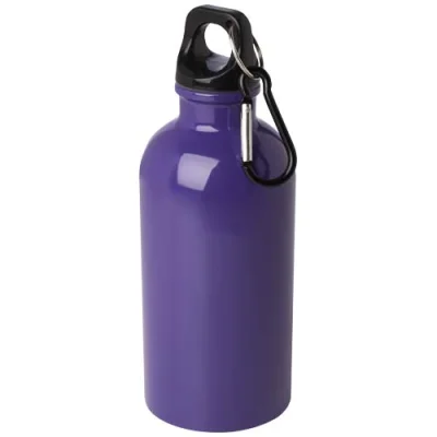 Bouteille d'eau Oregon de 400 ml simple paroi en acier recyclé certifié RCS avec mousqueton