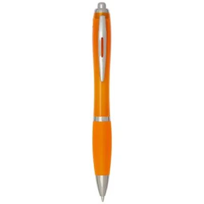 Stylo bille en plastique recyclé RCS avec corps et grip colorés (encre noire) Nash