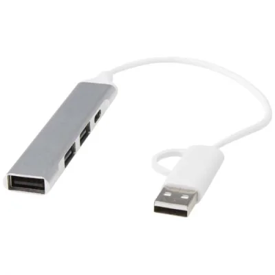 Hub USB-A et Type-C Alkaid à 4 ports en aluminium recyclé avec double entrée