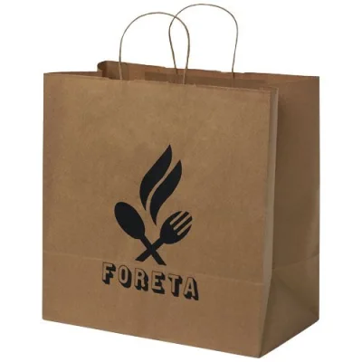 Sac en papier Kraft 80-90 g/m² avec poignées torsadées, 34 x 20 x 35 cm