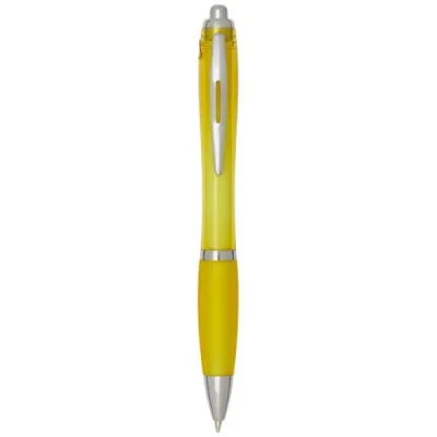Stylo bille en plastique recyclé RCS avec corps et grip colorés (encre bleue) Nash