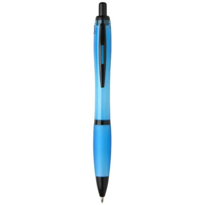 Stylo bille Nash en plastique recyclé avec garnitures noires (encre noire)