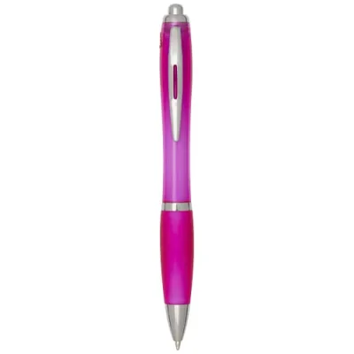 Stylo bille en plastique recyclé RCS avec corps et grip colorés (encre noire) Nash