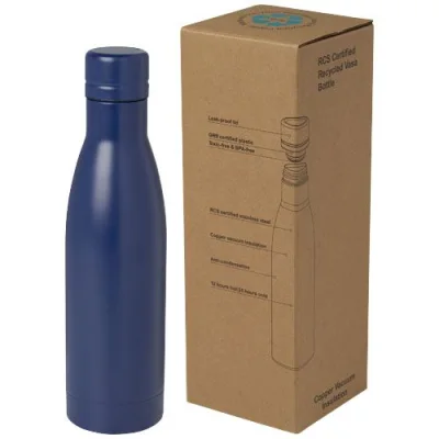 Bouteille isotherme Vasa en acier inoxydable recyclé certifié RCS de 500 ml avec isolation par le vide et couche de cuivre