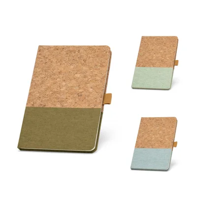 Klee II – Bloc-notes A5 en liège et lin avec pages lignées
