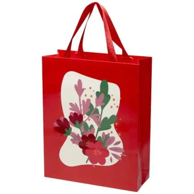 Sac en papier Smartfold 210 g/m² avec anses en ruban et pelliculage mat - 31 x 12 x 39 cm