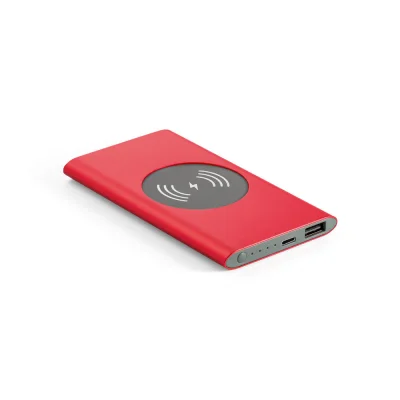 Cassini – Power bank 4 000 mAh avec chargeur sans fil 5W en aluminium recyclé (100 % rAL)