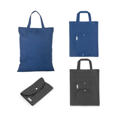 Siena – Sac pliable en coton (50%), coton recyclé (30%) et polyester (20% rPET) (140 g/m²)
