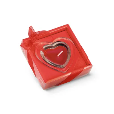 Sweet – Bougie en forme de coeur et base en verre